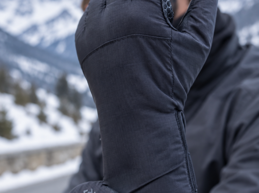 Gants vélo hiver route photo d'un cycliste avec les gants.
